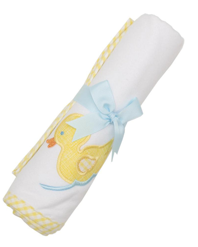 Yellow duck swaddle blanket — soft gender neutral baby shower gift