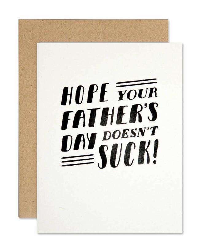 Father's Day Doesn't Suck Mom Dad greeting card — funny Father's Day card