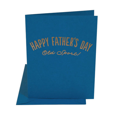 Old Sport Mom Dad greeting card — classic Father's Day card