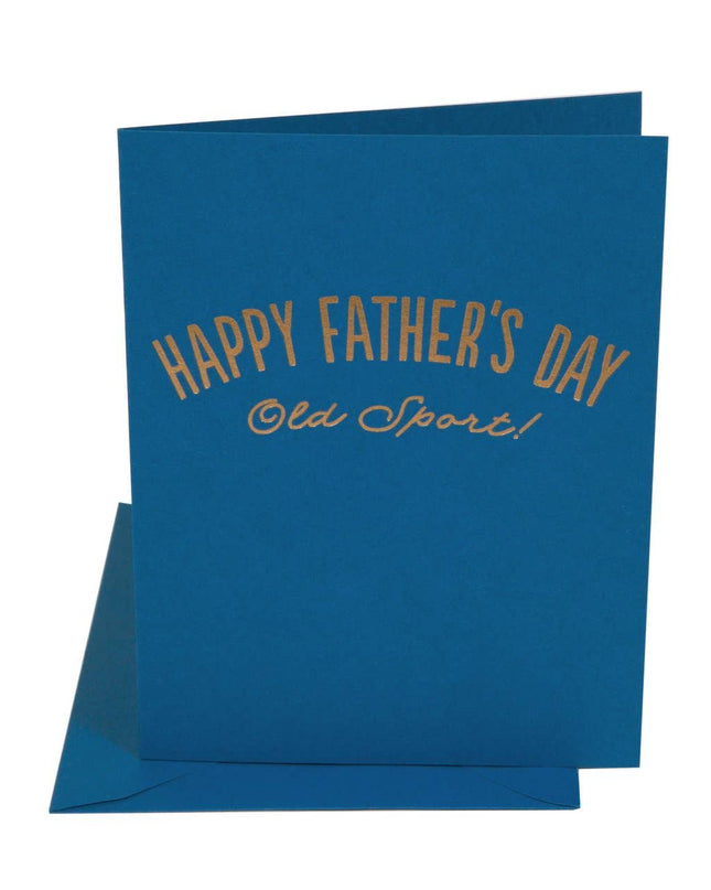 Old Sport Mom Dad greeting card — classic Father's Day card