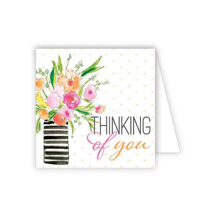 Thinking of You Vase of Flowers Enclosure Card