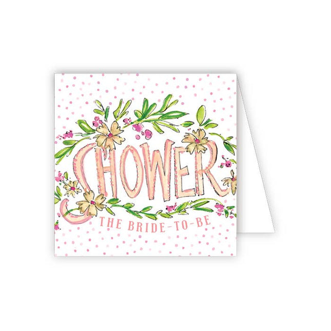 Shower the Bride to Be enclosure card — bridal shower gift enclosure