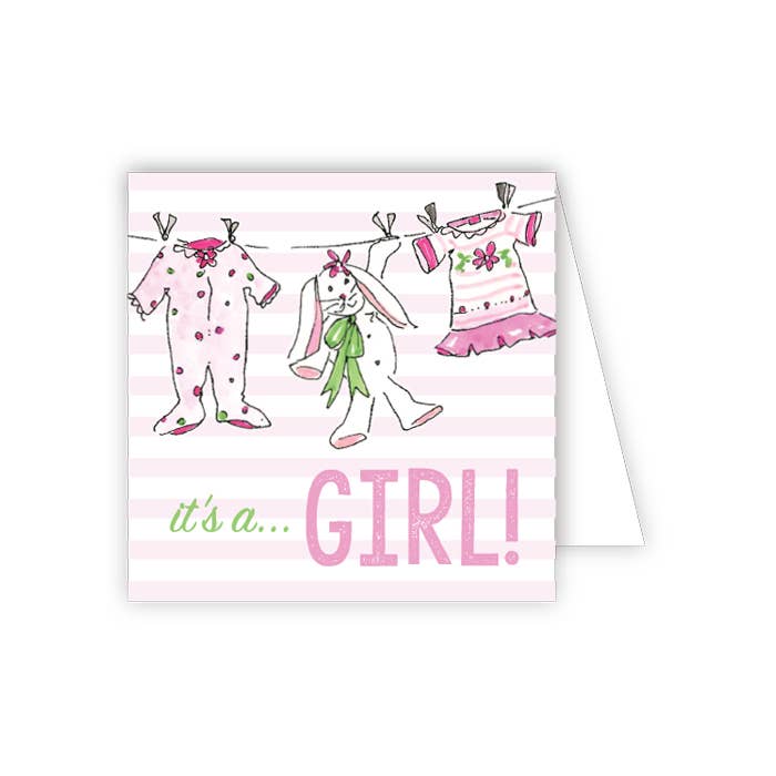 It's a Girl Clothesline Enclosure Card