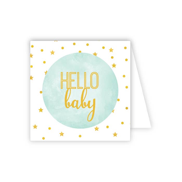 Hello Baby Blue Enclosure Card