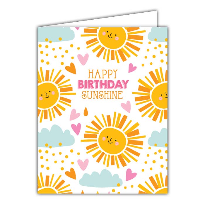 Happy Birthday Sunshine Small Folded Greeting Card