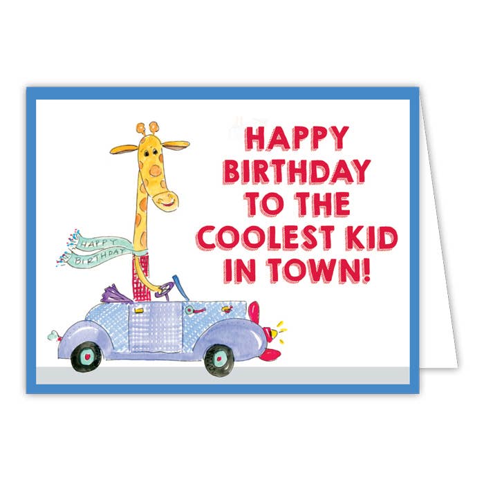 Happy Birthday to the Coolest Kid in Town Small Folded Greeting Card