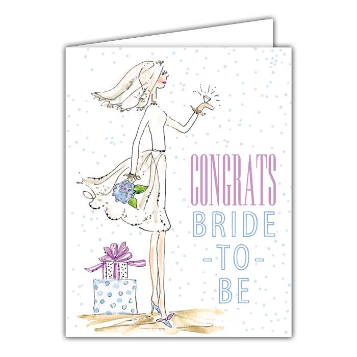 Bride to Be Girl Small Folded Greeting Card