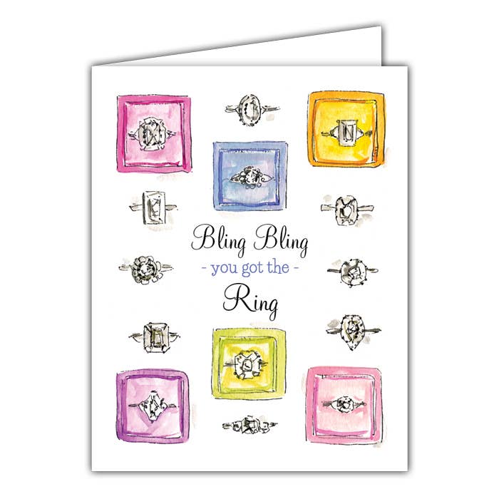 Bling Bling You Got the Ring Small Folded Greeting Card