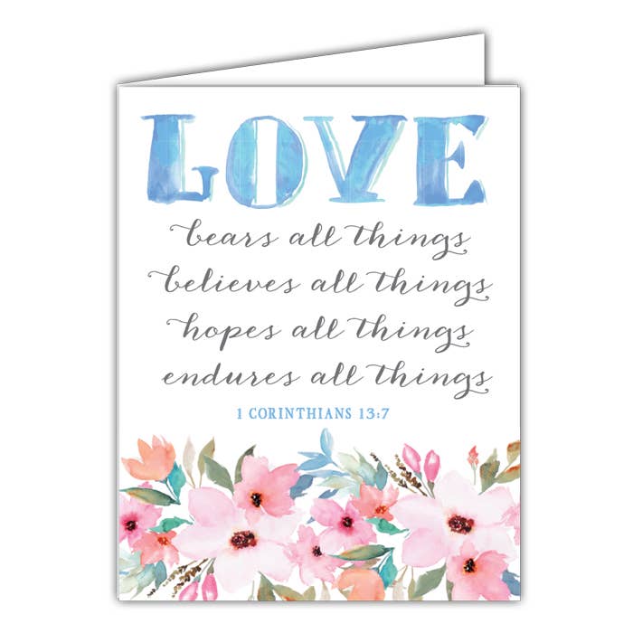 Love Bears All Things Small Folded Greeting Card
