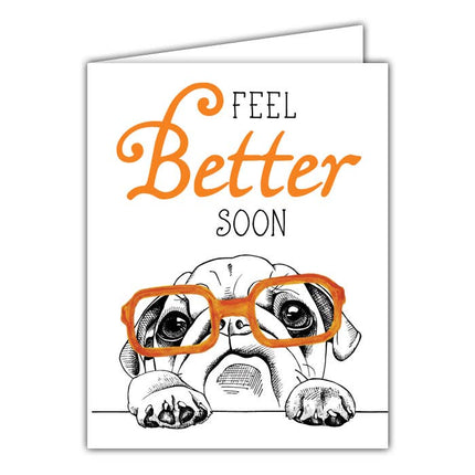 Feel Better Soon small folded greeting card — get well and thinking of you card