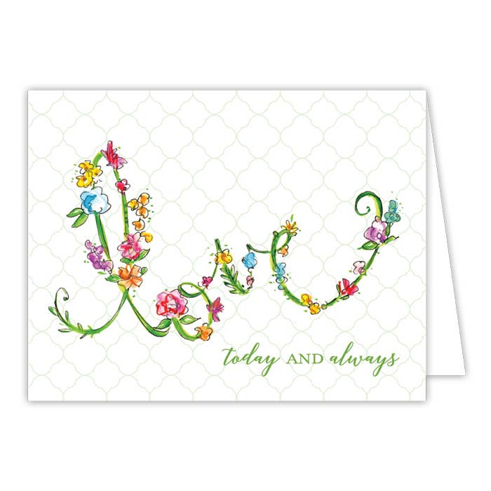 Today and Always Handpainted Love Floral Greeting Card