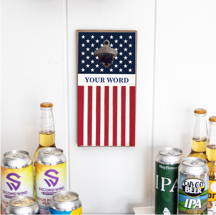 Personalized American Flag Bottle Opener