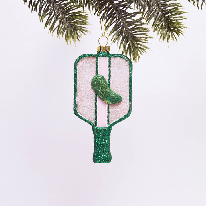 Pickleball Glass Ornament