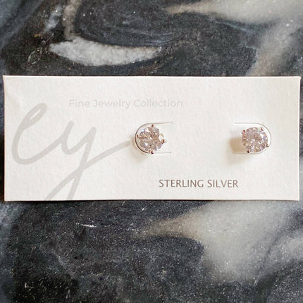 Brilliant cut sterling silver stud earrings — classic children's and everyday jewelry gift