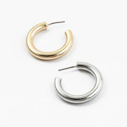 Medium chunky hoop earrings — bold gold jewelry, gift for her