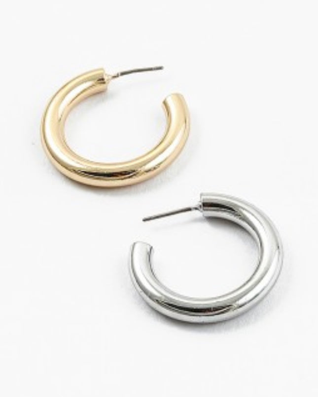 Medium chunky hoop earrings — bold gold jewelry, gift for her