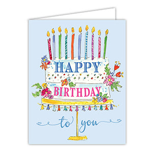 Happy Birthday to You Cake blue greeting card — fun birthday card