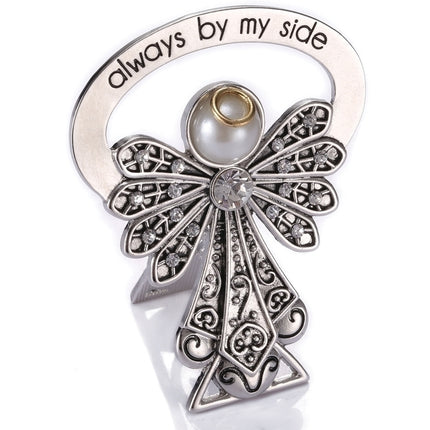 Bedside angel figurine with crystal wings — faith and sympathy gift