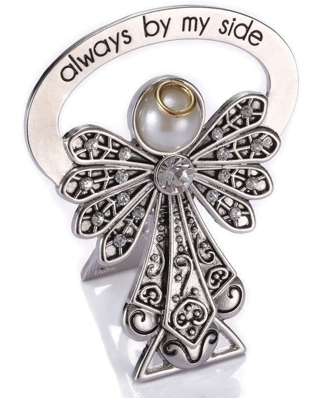 Bedside angel figurine with crystal wings — faith and sympathy gift