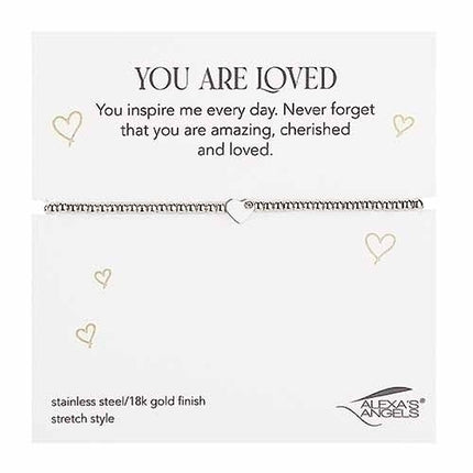 You Are Loved stretch bracelet — shown on wrist