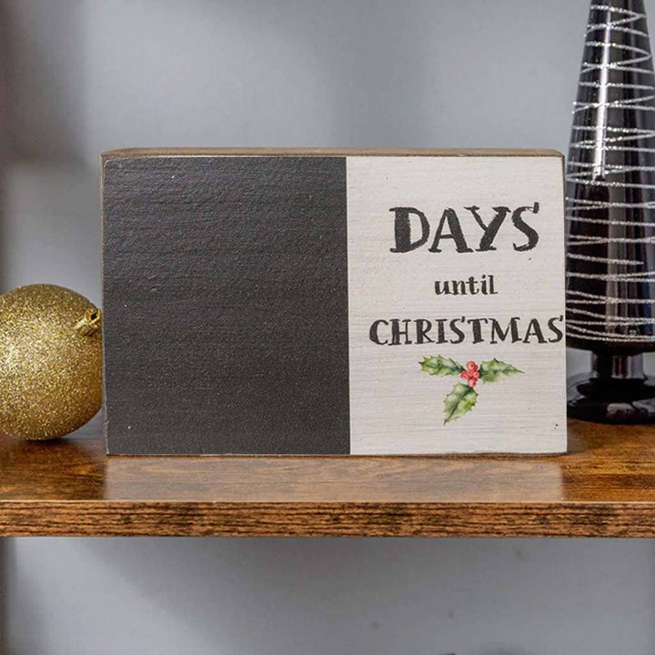 Days Until Christmas Decorative Wooden Block