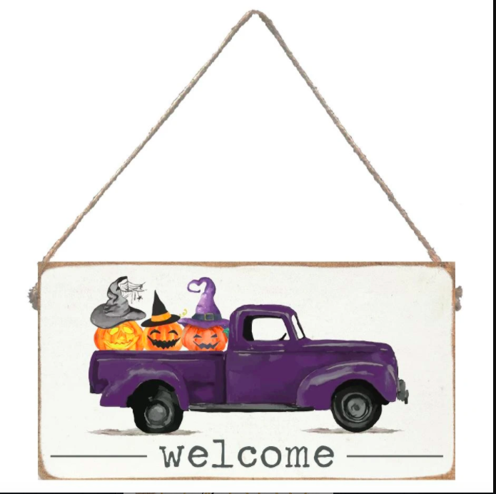 Rustic Mini Plank- Jack O'Lantern Truck