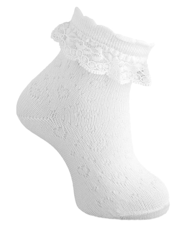 Ankle socks with lace white — sweet baby and toddler socks, baby shower gift
