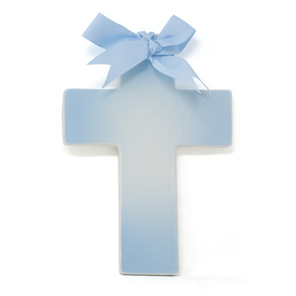 Personalized ceramic ombre cross — shown with name personalization