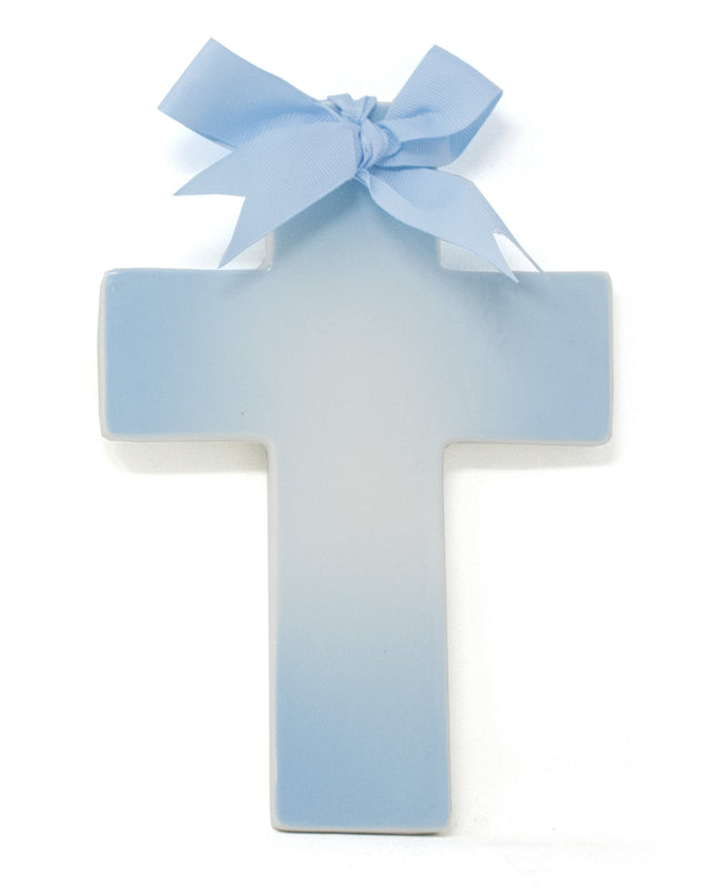Personalized ceramic ombre cross — shown with name personalization