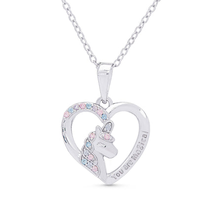 You Are Magical unicorn CZ necklace in sterling silver — children's jewelry, birthday gift for girls