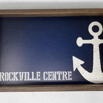 Rockville Centre anchor tray — local RVC gift, coastal home decor