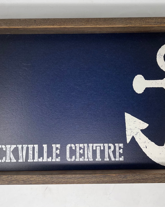 Rockville Centre anchor tray — local RVC gift, coastal home decor