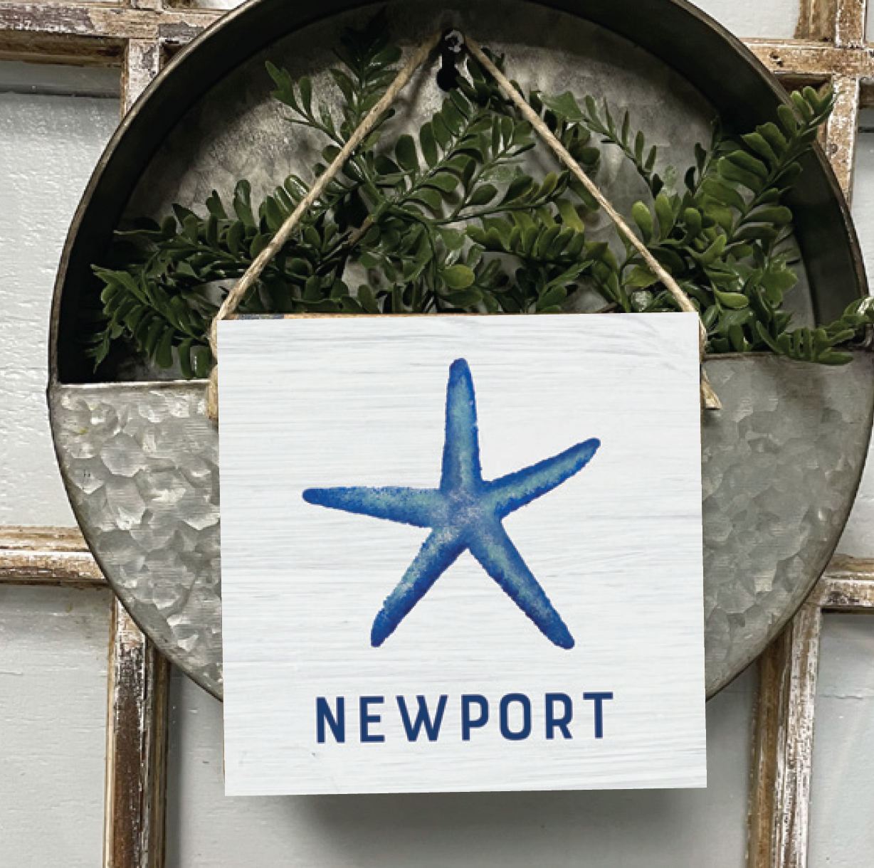 Point Lookout Starfish & Your Word Square Twine Sign