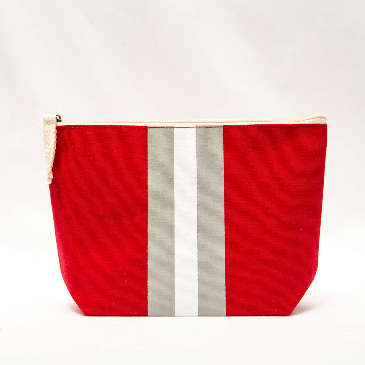 Personalized Campus Stripe Cosmetic   Red/White/Gray