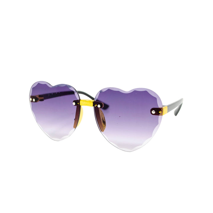 Frameless Heart Sunglasses: Plum