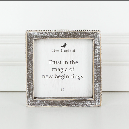 Trust In The Magic Of A New Beginning inspirational sign — graduation and new chapter gift