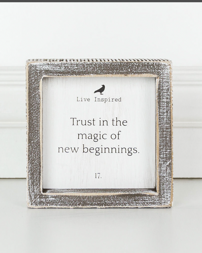 Trust In The Magic Of A New Beginning inspirational sign — graduation and new chapter gift