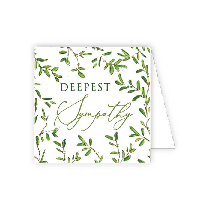 Deepest Sympathy Green Sprigs Enclosure Card