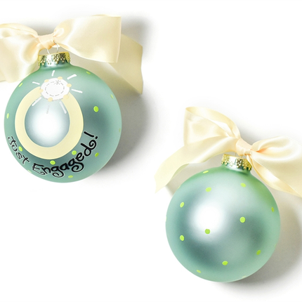 Just Engaged ring ornament — engagement gift keepsake ornament