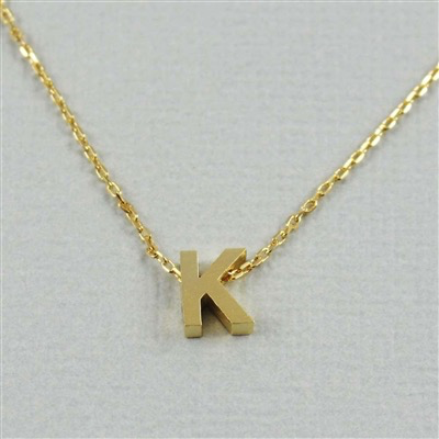 Block letter initial necklace — multiple letter options available