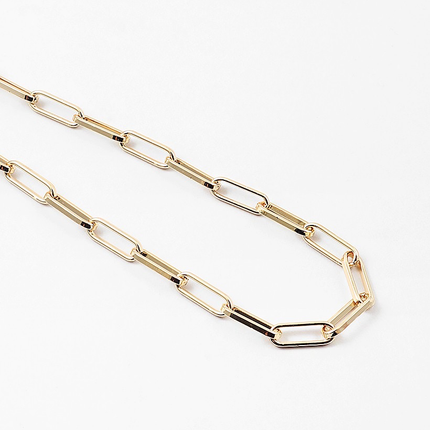 Gold link necklace — classic gold tone jewelry, gift for her