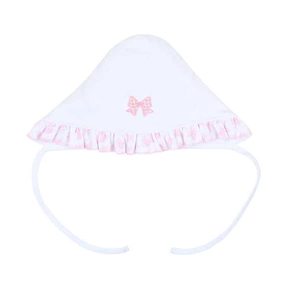 Gingham Bows Embroidered Bonnet