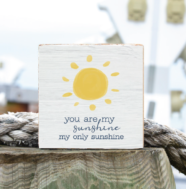 You Are My Sunshine decorative wooden block — sweet gift for mom and baby nursery decor