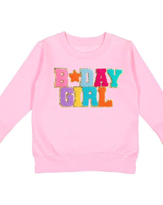 Birthday Girl Patch Sweatshirt - Kids Birthday Sweatshirt