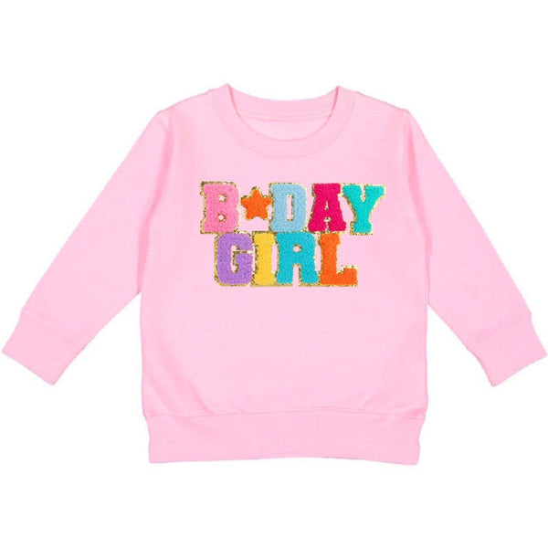 Birthday Girl Patch Sweatshirt - Kids Birthday Sweatshirt