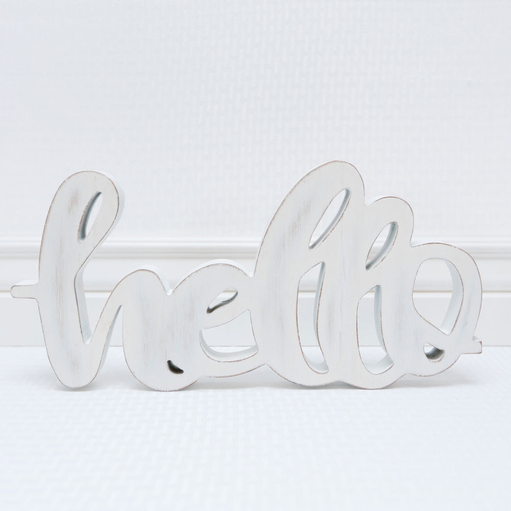 Wood Hello Cut Out
