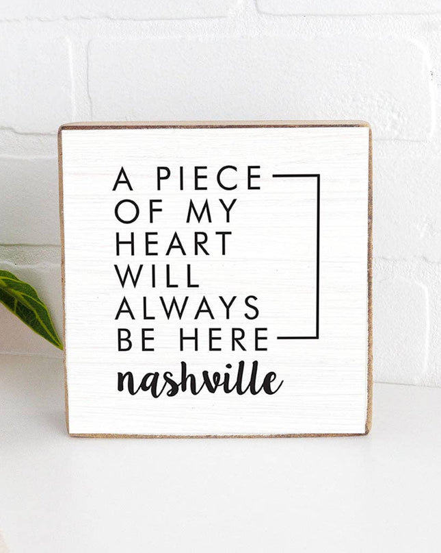 Personalized Heart Will Always Be Here Decorative Wooden Blo