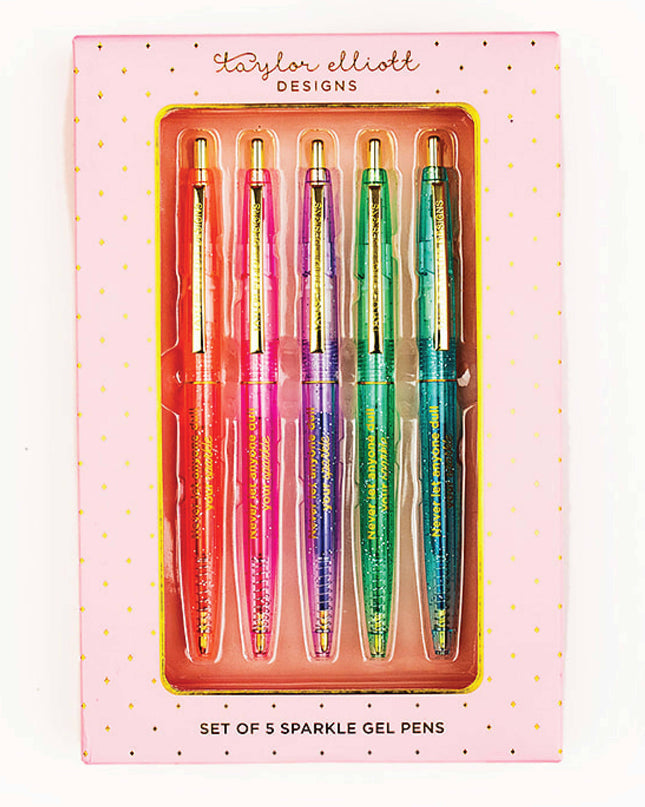 Sparkle gel ink pen set — fun stationery gift for her