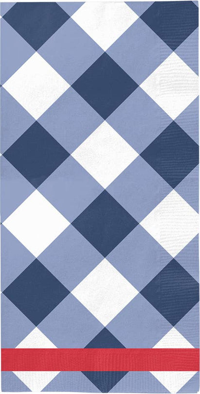 Patriotic gingham guest towels 20 pack — Fourth of July entertaining and hostess gift