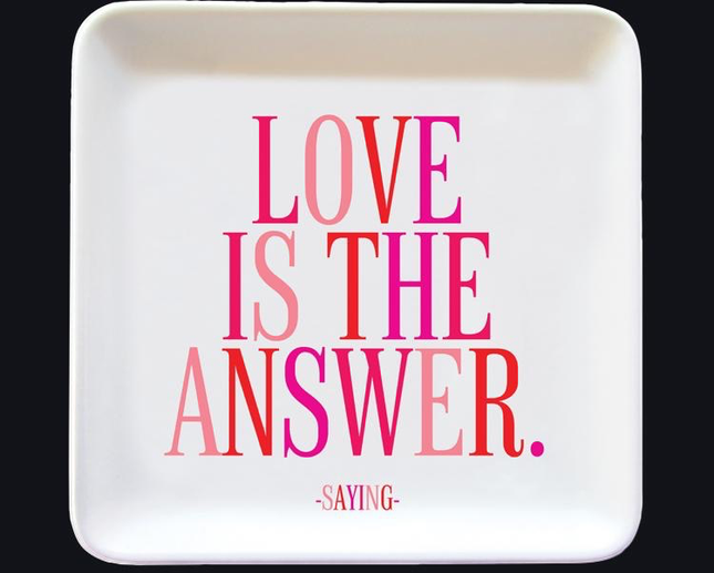 Love Is The Answer trinket tray — decorative home accessory, Jeannine's Gifts RVC